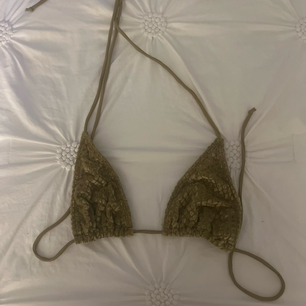 3 Piece Olive Devore Bikini Set - image 6